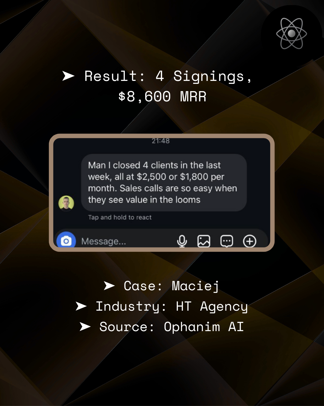 Maciej – 4 signings, $8,600 MRR